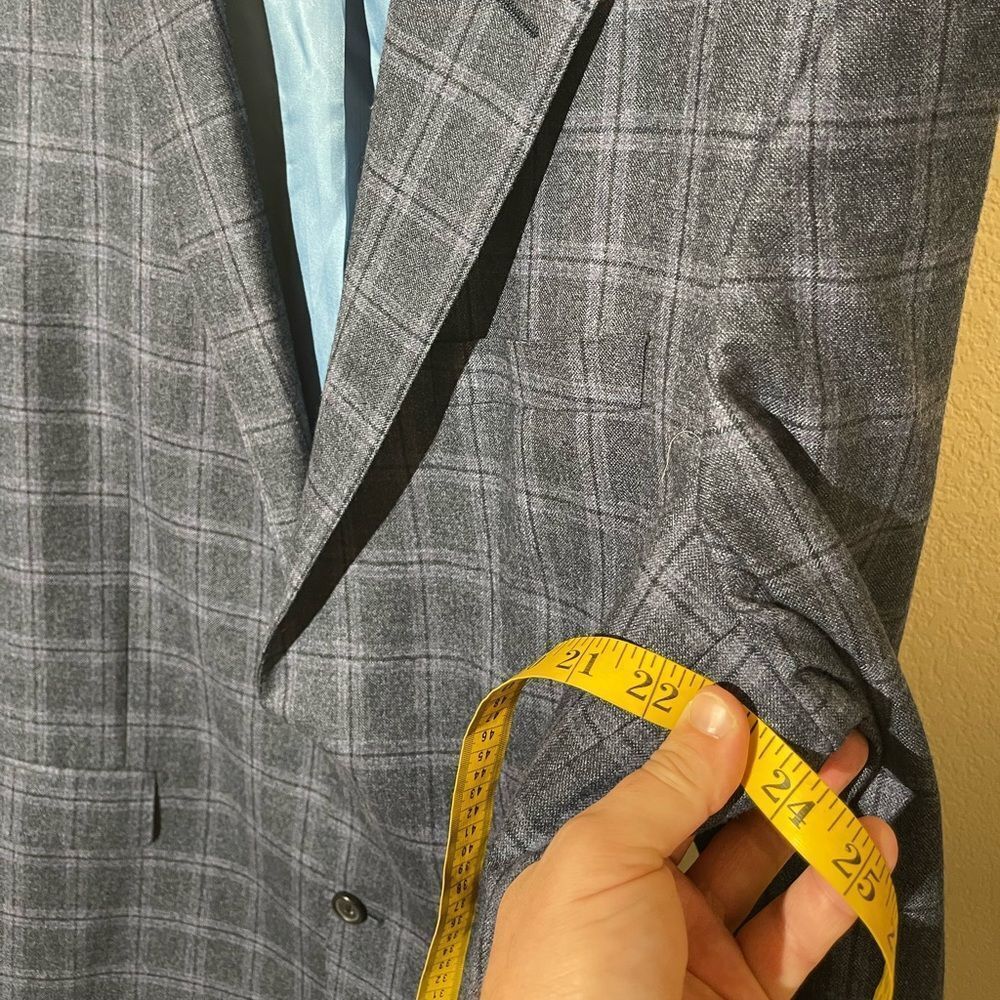 Classic Navy Checkered Blazer - Picture 7 of 8